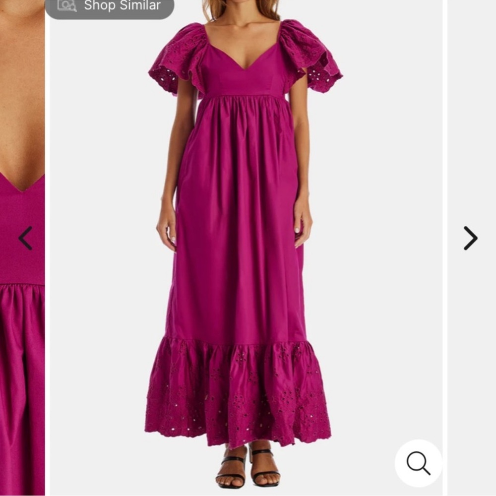 Anthropologie Magenta Eyelet Maxi Dress - Picture 10 of 10
